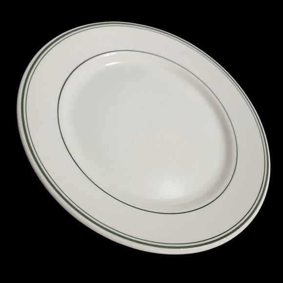 Warwick China 3-Band Green Restaurant Plate 9" USA 1944 Vintage - Picture 1 of 4